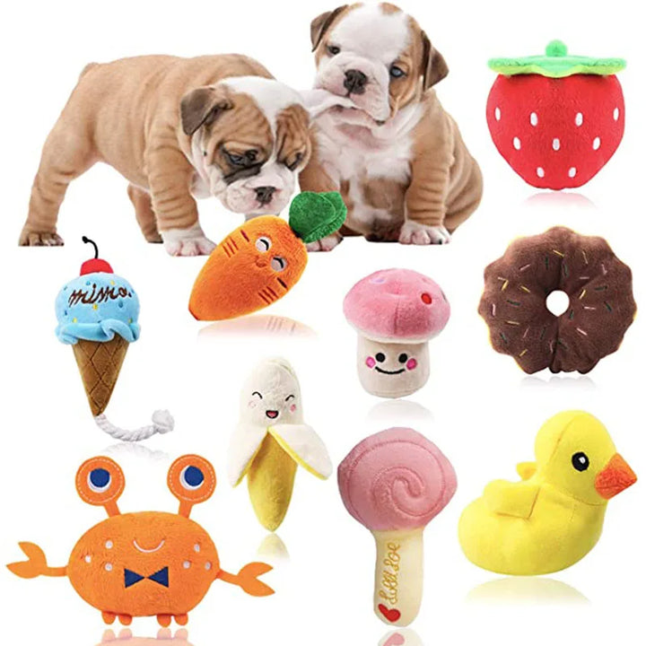 Puppy Plush Dog Toys | Squeaky Tug Chewer