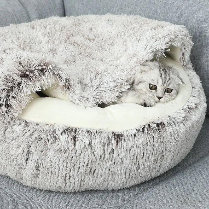 Winter Warm Semi-Closed Pet Nest | Cozy Pet Bed