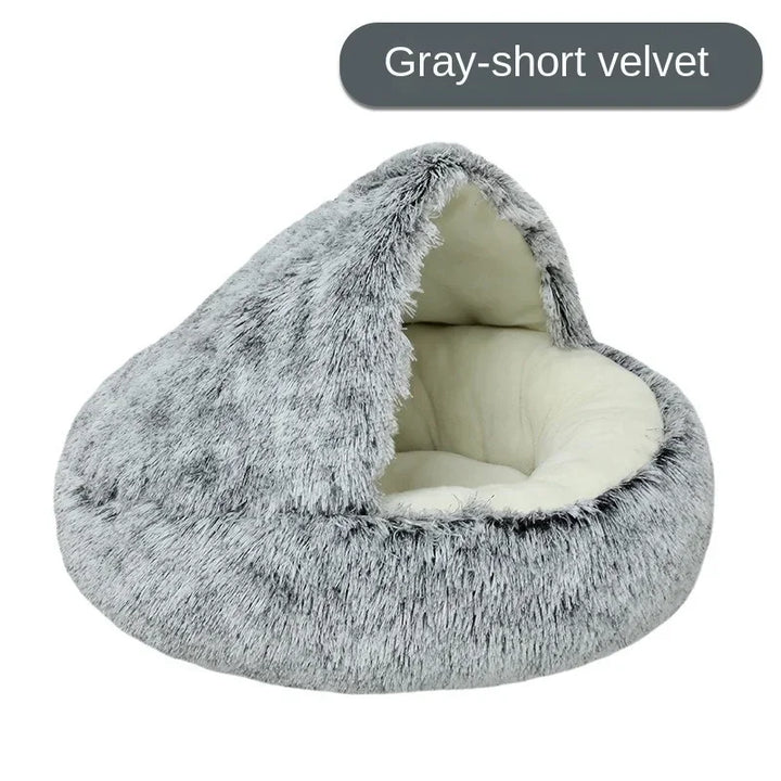 Winter Warm Semi-Closed Pet Nest | Cozy Pet Bed